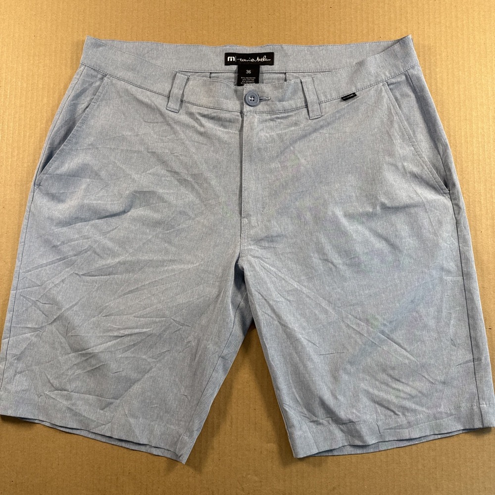 Travis Mathew Golf Chino Shorts Mens 36 Blue Flat Performance Blend